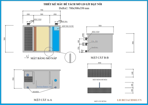 Bể tách mỡ thông minh: Thiết kế mẫu và nguyên lý hoạt động của bể tách mỡ