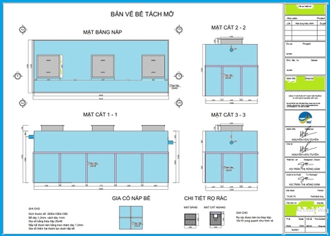 Bản vẽ kỹ thuật mới bể tách dầu, mỡ cho các dự án năm 2023