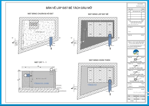 Cung cấp bản vẽ thiết kế bể tách mỡ miễn phí, thuận tiện cho lắp đặt, thi công dự án thoát nước đô thị, công nghiệp