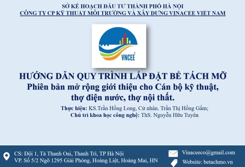 Tài liệu hướng dẫn lắp đặt bể tách mỡ cho cán bộ kỹ thuật và kỹ sư cấp thoát nước