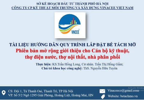 Cập nhật tài liệu hướng dẫn lắp đặt bể tách mỡ (Mới nhất) cho Kỹ sư môi trường, thợ điện nước