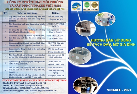 Tài liệu VINACEE: Hướng dẫn sử dụng bể tách mỡ gia đình và chung cư (File online)