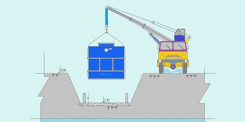 Bể tách mỡ Composite cho các bếp ăn công nghiệp - Hướng dẫn lắp đặt