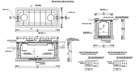 Bản vẽ bể tách mỡ và bể tách mỡ tự động - Mẫu tham khảo cho kỹ sư dự án (mới 2020)