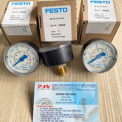 ĐỒNG HỒ ÁP SUẤT FESTO MA-50-10-1/4-EN 162838