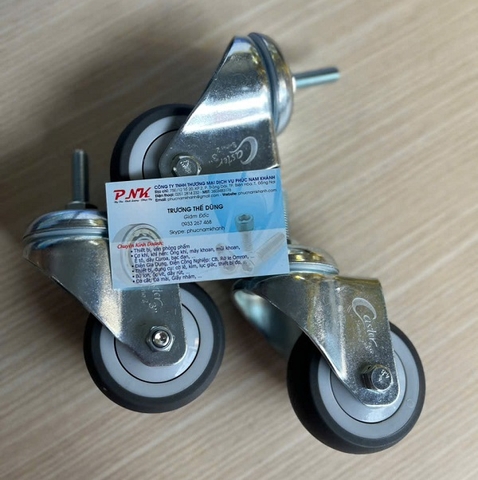 BÁNH XE ĐẨY C425PAS TPR KÍCH THƯỚC 75x32 REN M10x30MM