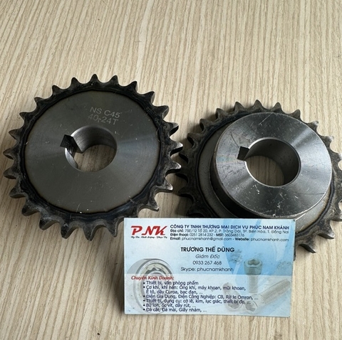 BÁNH XÍCH 40 24 RĂNG LỖ 28 THEN 8MM 40-24T NS C45