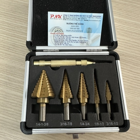 BỘ 5 MŨI KHOAN THÁP THÉP HSS