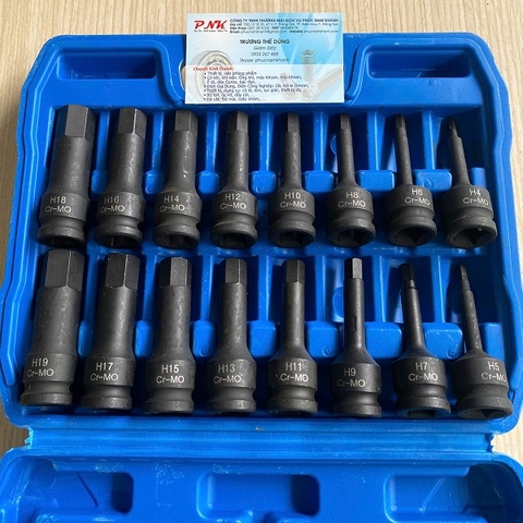 BỘ KHẨU LỤC GIÁC 16 MÓN THÉP CR-MO H4 - H19
