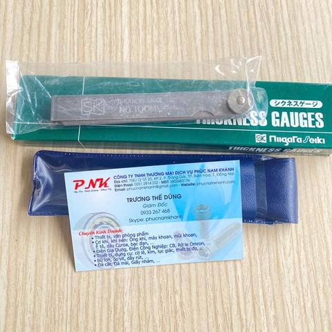 THƯỚC LÁ ĐO KHE HỞ TỪ 0.01-1MM, 1 BỘ GỒM 19 LÁ, MỖI LÁ DÀI 100MM NIIGATA SEIKI