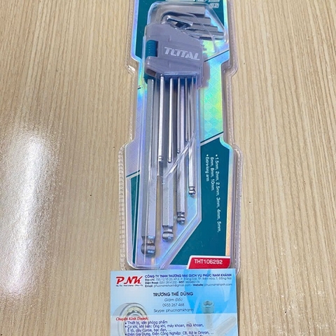 BỘ LỤC GIÁC ĐẦU BI CHỮ L 9 CHI TIẾT TOTAL THT106292 1.5-13MM