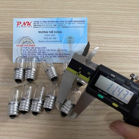 BÓNG ĐÈN SỢI ĐỐT ĐUÔI TIẾP XÚC ĐƠN 30V 2W