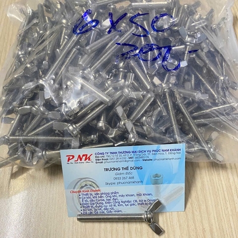 BÙ LON CÁNH CHUỒN INOX304 M6x50