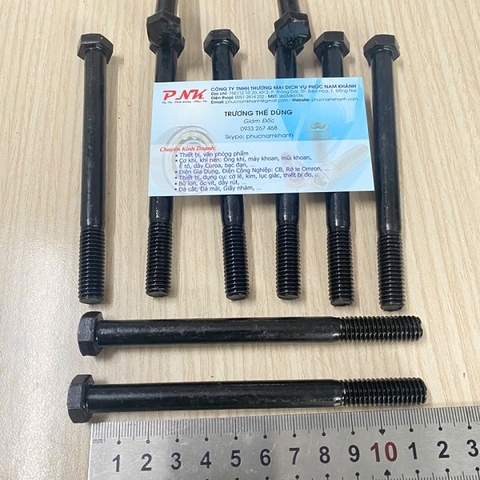 BÙ LON THÉP ĐEN GR 5 UNC 3/8-16x4.1/2 REN LỬNG