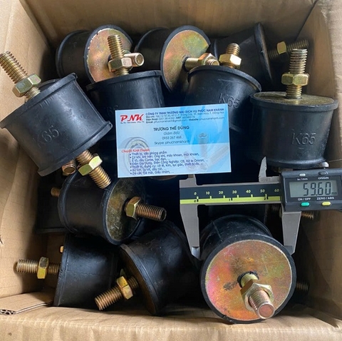 CAO SU GIẢM CHẤN 2 ĐẦU BULONG K65 PHI 60MM CAO 47MM M12