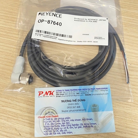 CÁP KẾT NỐI KEYENCE OP-87640 ĐẦU CHỮ L M12 4PIN 2M CHỐNG DẦU