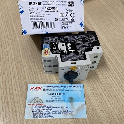CẦU DAO BẢO VỆ ĐỘNG CƠ EATON PKZM0-4 1.5KW 2.5-4A