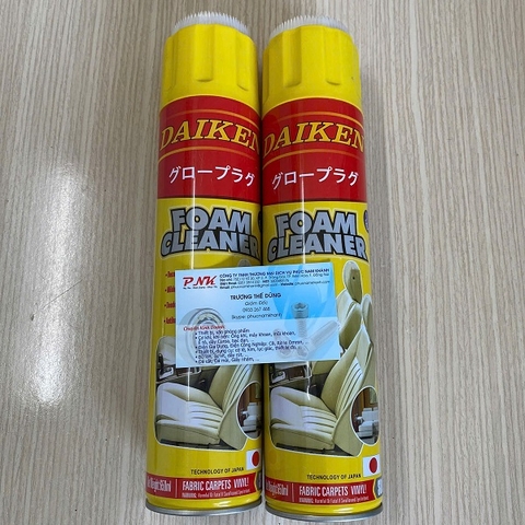 CHAI XỊT BỌT VỆ SINH DA NỘI THẤT DAIKEN FOAM CLEANER 650ML