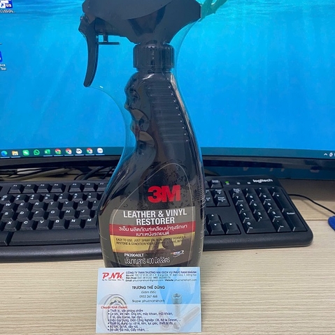 CHAI XỊT CHĂM SÓC DA NỘI THẤT Ô TÔ 3M LEATHER & VINYL RESTORER PN39040LT 400ML