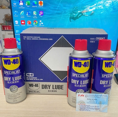 CHAI XỊT DẦU NHỜN KHÔ WD-40 DRY LUBE CHỨA PTFE 360ML
