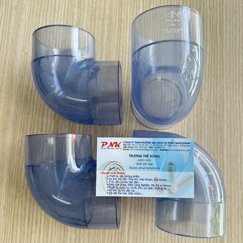 CO 90 ĐỘ NHỰA TRONG SUỐT UPVC SCH40 60MM