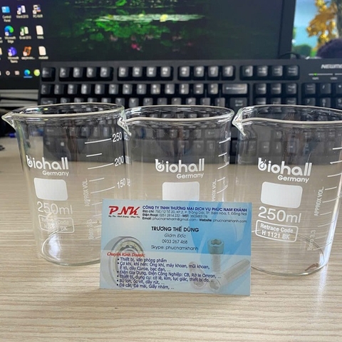 CỐC ĐỐT THỦY TINH BIOHALL 250ML