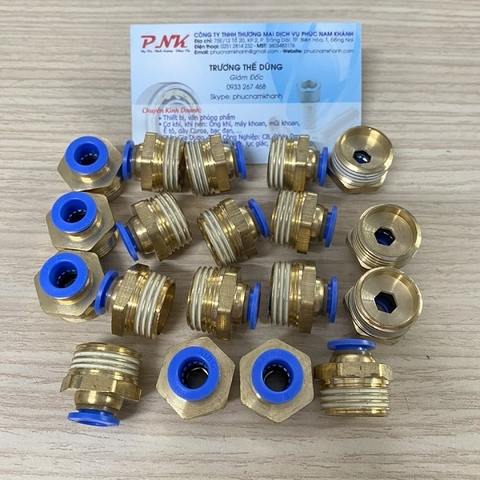 CÚT NỐI HƠI THAU 8MM REN 21MM