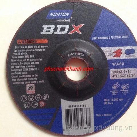 Đá Mài Dẻo Norton BDX - 100 x 2.5 x 16