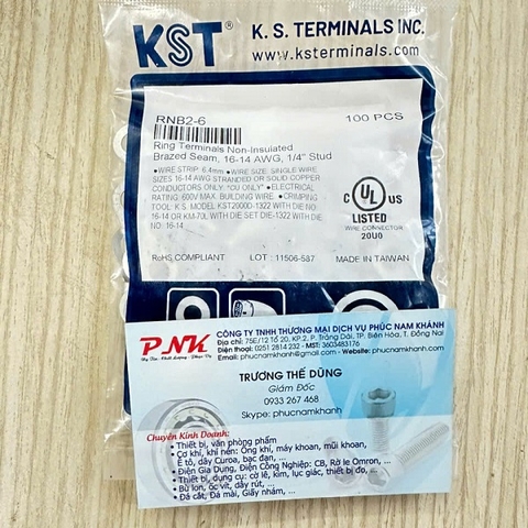 ĐẦU COSSE TRÒN TRẦN 1.5-2.5MM2 KST RNB2-6