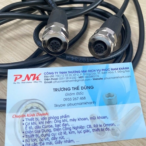 ĐẦU NỐI JACK CẮM CẢM BIẾN 8 CHÂN M12 DÂY 2M (ĐẦU CÁI)