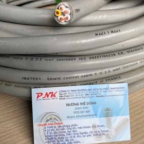 DÂY CÁP ĐIỀU KHIỂN 5x2.5MM2 CÓ LƯỚI CHỐNG NHIỄU IMATEK
