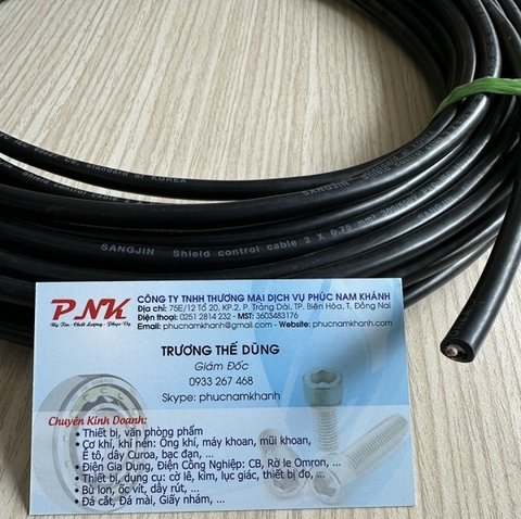 DÂY CÁP ĐIỀU KHIỂN SANGJIN 2x0.75MM2 CÓ LƯỚI CHỐNG NHIỄU