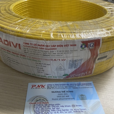 DÂY ĐÔI MỀM CADIVI 2x1.5MM2 250V