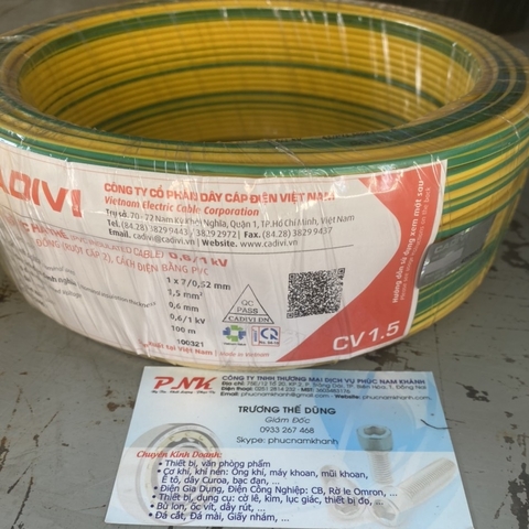 DÂY TE CV 1.5MM2 CAIDIVI