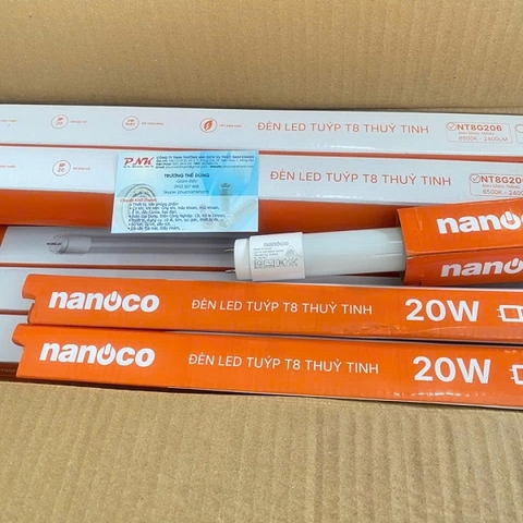 ĐÈN LED T8 THỦY TINH NANOCO LITE 1M2 20W 6500K NT8G206