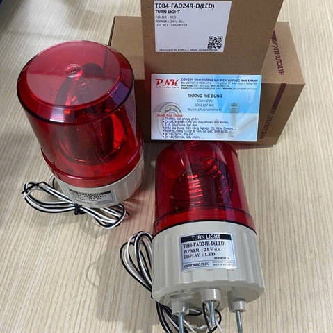 ĐÈN XOAY CẢNH BÁO CÓ CÒI HANYOUNG T084-PAD24R-D 24V