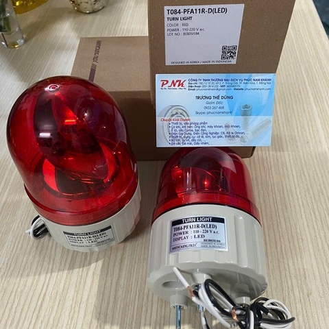 ĐÈN XOAY CẢNH BÁO HANYOUNG T084-PFA11R-D 220V