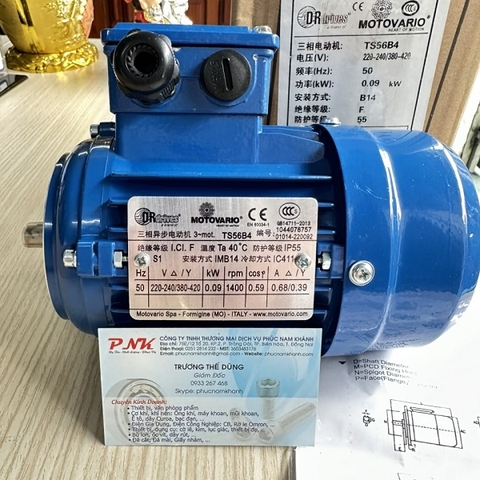 ĐỘNG CƠ ĐIỆN DRDRIVES MOTOVARIO TS56B4 B14 0.09KW