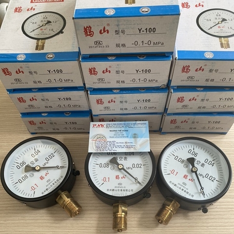 ĐỒNG HỒ ÁP SUẤT KHÔNG DẦU Y100 REN 21 -0.1MPa - 0MPa
