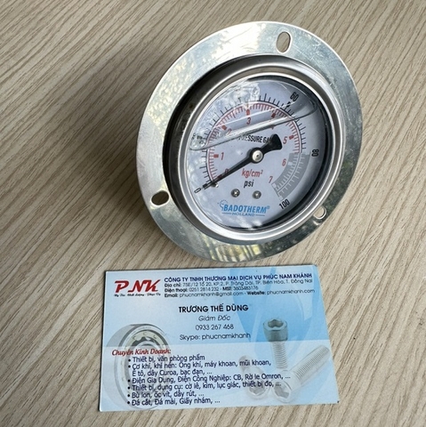 ĐỒNG HỒ ĐO ÁP CÓ DẦU 7KG SIZE 63 INOX REN SAU 13MM