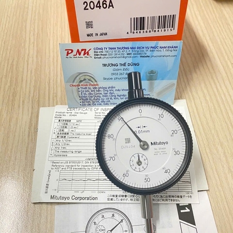 ĐỒNG HỒ SO CƠ KHÍ MITUTOYO 0-10MM 0.01MM 2046A