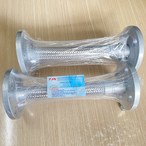 KHỚP NỐI MỀM INOX CÓ LƯỚI MẶT BÍCH JIS10K PHI 34 DÀI 0.3M
