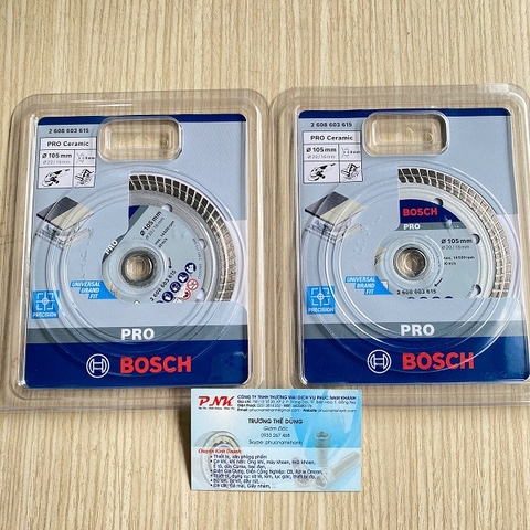 LƯỠI CẮT KIM CƯƠNG DÙNG CẮT GẠCH BOSCH TURBO PHI 105MM CỐT 20/16MM 2608603615