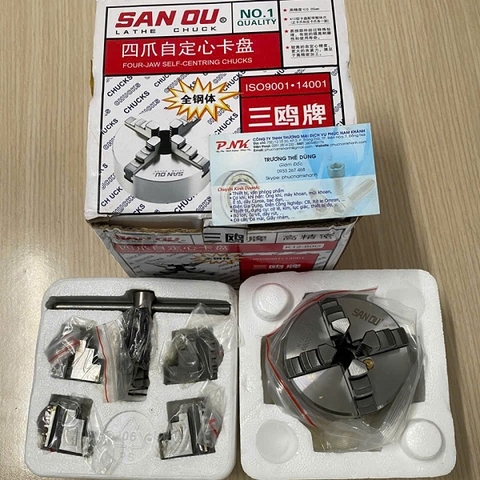 MÂM CẶP MÁY TIỆN SANOU K12-80(G) 6600 R/M 4 CHẤU ĐƯỜNG KÍNH 80 TRỤC 16