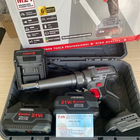 MÁY RÚT ĐINH RIVE KAIZEN KZ-RG10000N LỰC HÚT 10000N 21V GỒM THÂN MÁY + 2 PIN 21V 4AH + SẠC