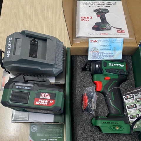 MÁY VẶN VÍT DÙNG PIN 21V DEKTON M21-CV250PRO GEN 3 GỒM 1 PIN VÀ SẠC