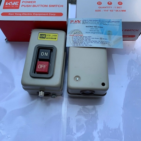 NÚT NHẤN ĐIỀU KHIỂN ON OFF KYE KPB-330N 3P 30A 600V 3.7KW