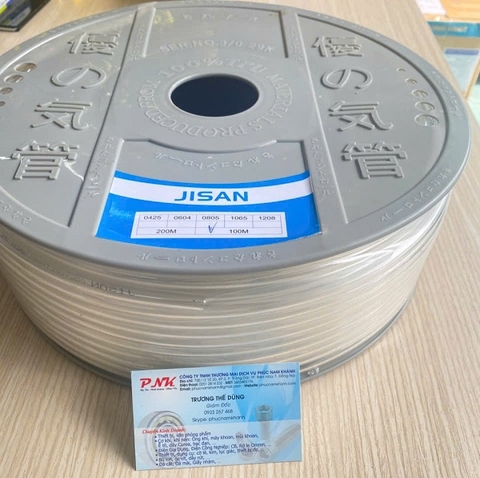 ỐNG HƠI JISAN PU 5x8 (TRẮNG TRONG 100M/CUỘN)