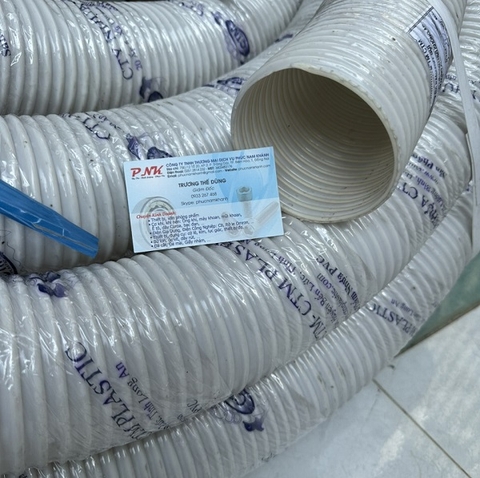 ỐNG HÚT BỤI GÂN NHỰA PHI 90MM MÀU XÁM (30M/CUỘN)