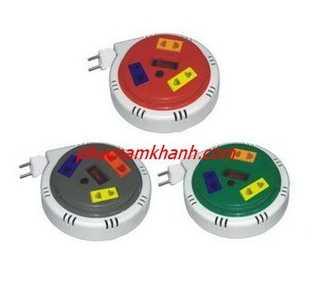 OQMN3-3-ổ cắm quay tay công suất 10A,1 công tắc, 3 ổ cắm, dây 3m, 2 lõi dây